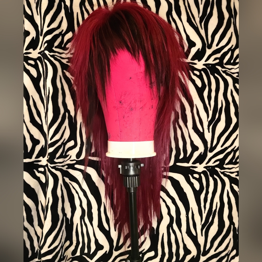 🖤🍒 Custom Scene Cherry Red & Black Lace Front Wig – Handmade & Cut 🍒🖤